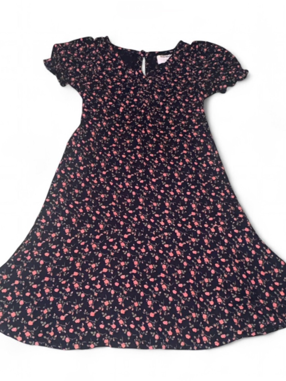 Old Navy Navy Dress with Pink Floral Print